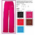 Interlock Solid Pants W/Love Sign In Rhinestones
