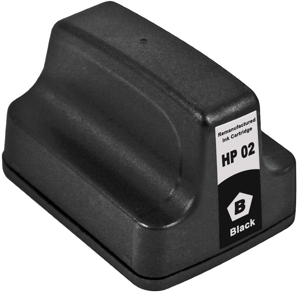 Reman HP 02 (C8721WN ) Black Ink Cartridge