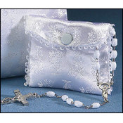 White Satin Rosary Case