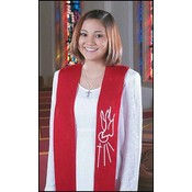 Descending Dove Confirmation Stole - Red
