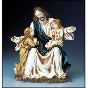 Christ with Children Statue