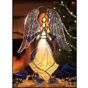 Stained Glass Praying Angel Votive Holder