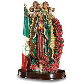 Our Lady of Guadalupe with Mexican Flag Statue