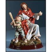 Christ w/Baseball Boy Statue