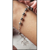 Alpha Omega Rosebud Rosary Bracelet