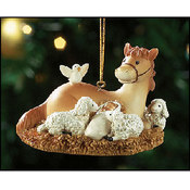 Animals Adore Baby Jesus Ornament