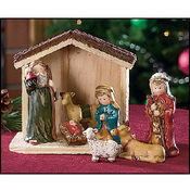 7 Piece Nativity With Stable