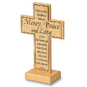 Mercy / Peace / Love Standing Prayer Cross