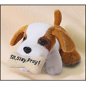 Sit, Stay, Pray! Puppy with Bone