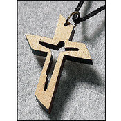 Wooden Cut Out Crucifix Pendant