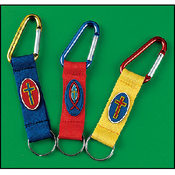 Metallic Clip Keychain with Cross
