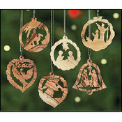 Olive Wood Christmas Ornaments