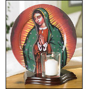 Our Lady of Guadalupe Plate Stand w/ Votive Holder