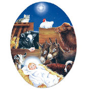 Baby Jesus at the Manger Flexible Magnet