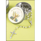 Girl's First Communion Rosary in Tin(Case of 4)