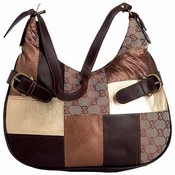 Brown Patch Tapestry Purse