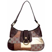 Brown Patch Tapestry Purse
