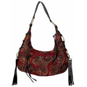 Small Red Tapestry Purse with Tassels
