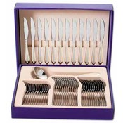 49pc Stainless Steel Flatware Set-Gold Plated Trim