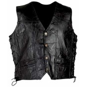 Rock Design - Side Laced - Genuine Leather Vest