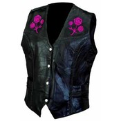 Ladies' Genuine Leather Vest - Rock Design