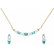 Blue Topaz and Diamond Necklace and Earring Set