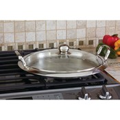 Stainless Steel Round Griddle With Glass Lid