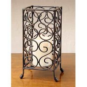 Wrought Iron Heart Pillar Holder