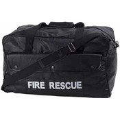 Black Leather 20" Fire Rescue Duffle Bag