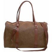 21" Brown Faux Leather Tote Bag