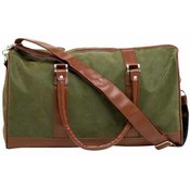 18" Green Faux Leather Tote Bag