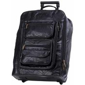 21" Black Genuine Leather Trolley Case