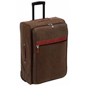 24" Brown Faux Leather Trolley Case