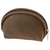 Brown Faux Leather Vanity Bag