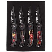 4pc Knife Set w/Chopper Graphics on Handles