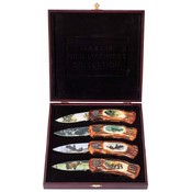 4pc Wildlife Lockback Knife Set