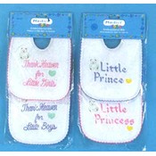 Embroidered Bib W/Tie Closure