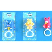 Rattle W/Handle In Assorted Animal Styles