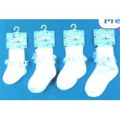 Girls Socks W/Ruffle Lace Trim