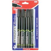 BAZIC Black Chisel Tip Jumbo Permanent Marker (4/P