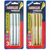 BAZIC Silver / Gold Fine Point Metallic Markers