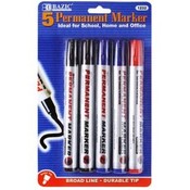 BAZIC Assorted Color Bullet Tip Permanent Markers