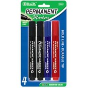 BAZIC Asst. Color Bullet Tip Permanent Marker