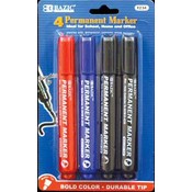 BAZIC Asst. Color Bullet Tip Permanent Marker