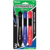 BAZIC Bullet Tip Jumbo Permanent Marker w/ Grip (3