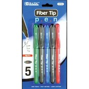 BAZIC Assorted Color Fiber Tip Sign Pen