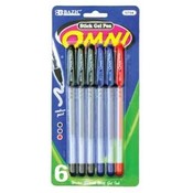 BAZIC Omni Assorted Color Stick Gel Pen (6/Pack)