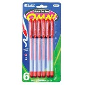 BAZIC Omni Red Stick Gel Pen (6/Pack)