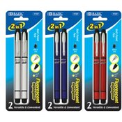BAZIC 2-In1 Ballpoint Pen/Hilighter w/Alum. Barrel