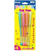 BAZIC Pastel Gel-Pen w/ Cushion Grip (4/Pack)